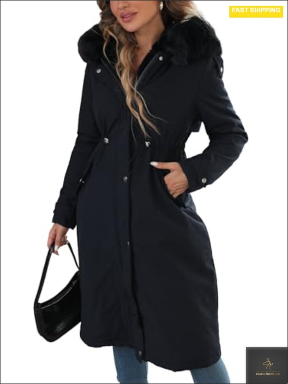 Women's Winter Parka Insulated Down Jacket with Faux Fur Hood